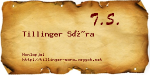 Tillinger Sára névjegykártya