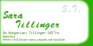 sara tillinger business card